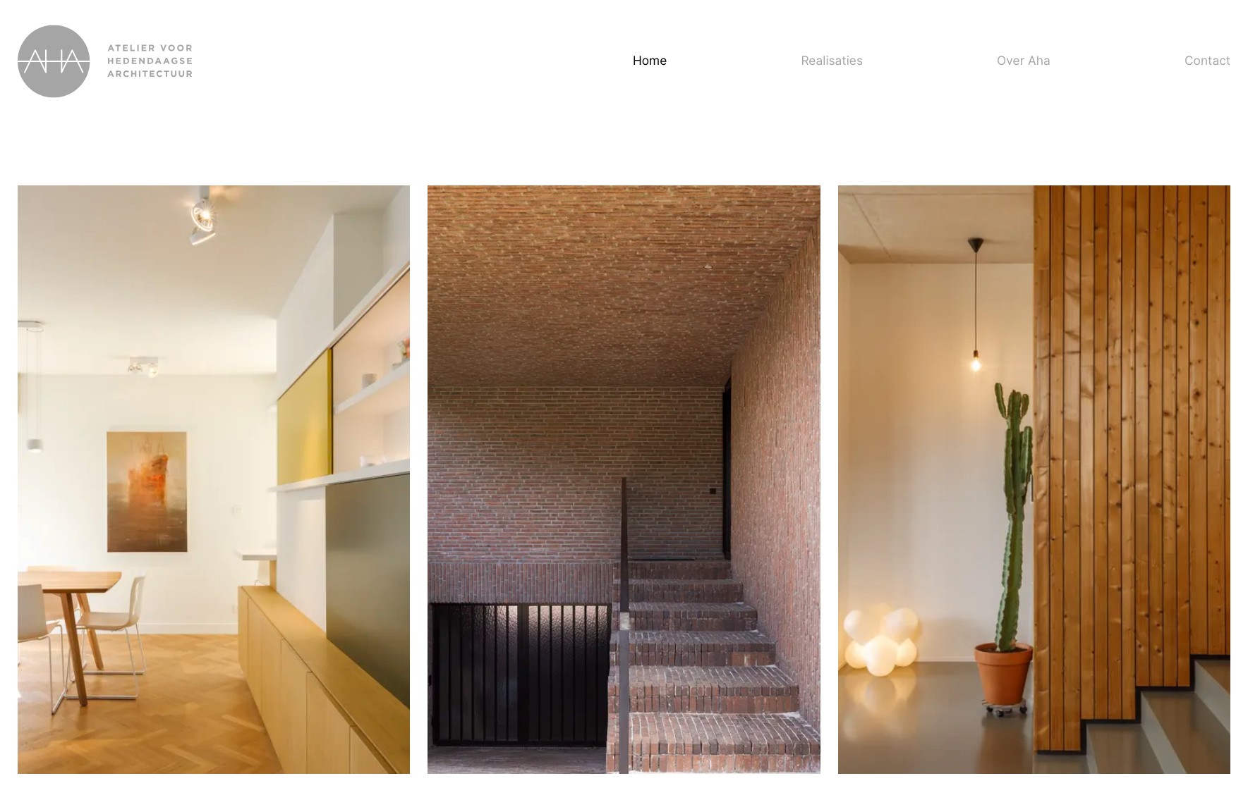 main page of the aha architects website