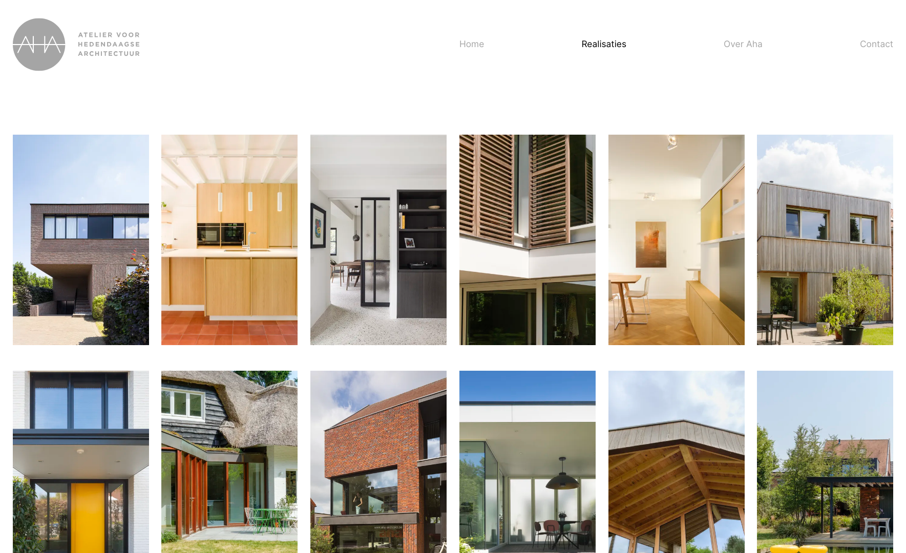projects page for aha architects website